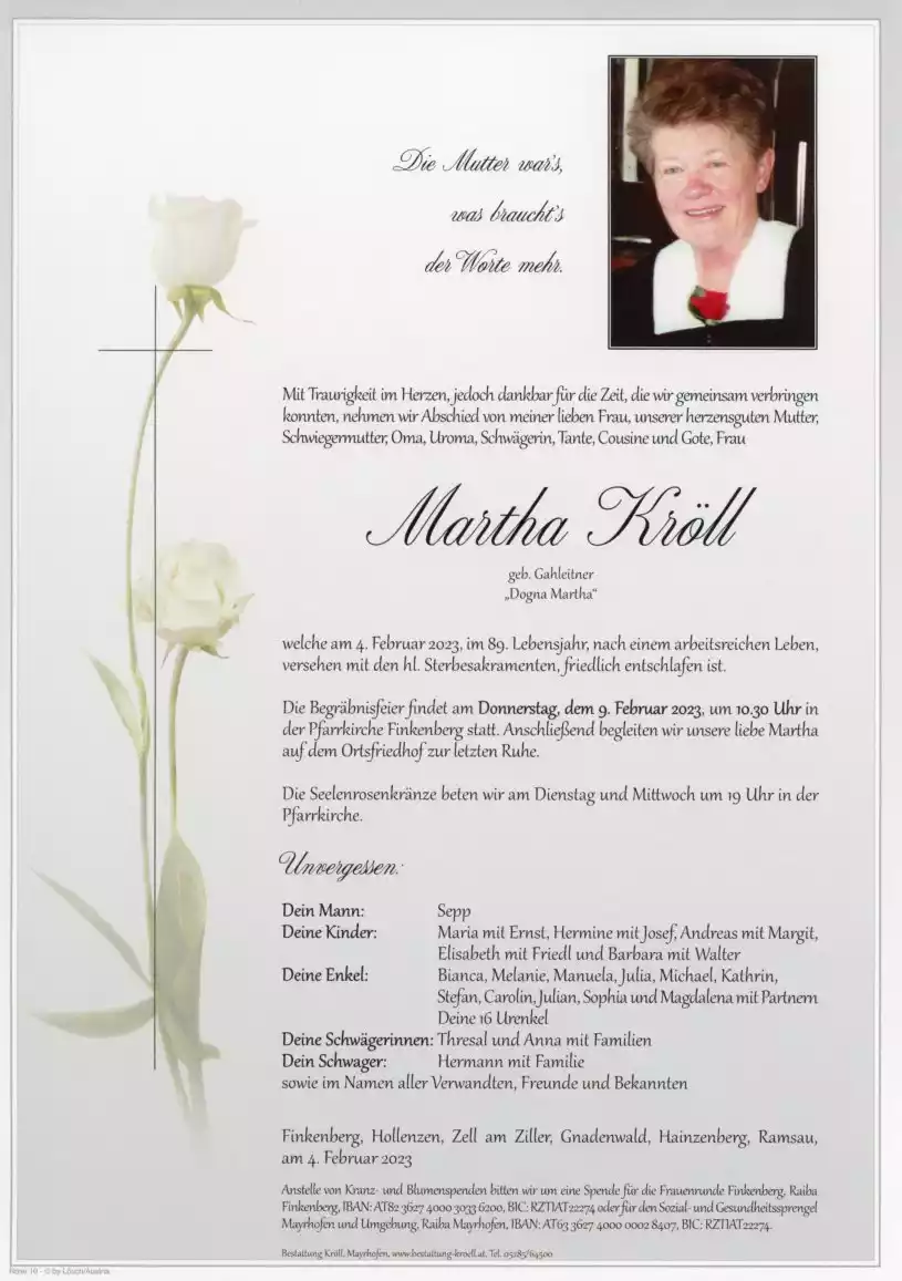 Parte von Martha Kröll